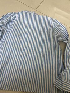 Blue &amp; White Striped Button-Up Shirt