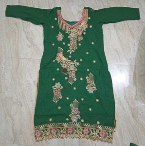Elegant Green Embroidered Salwar Suit