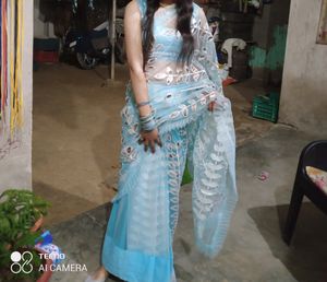 Net Saree With Work