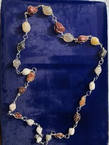 Boho Gemstone Wire-Wrapped Necklace