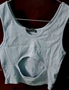 Ribbed Cut-Out Tank Top