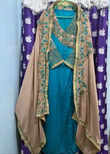 2 in1 gown cum full suit set