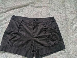 Chic Black Button Detail Shorts