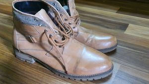 Men's Brown Leather Lace-Up Boots