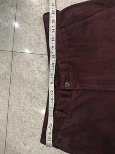 Men's Maroon Corduroy Wide-Leg Pants