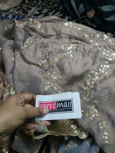Embellished blueish grey Saree