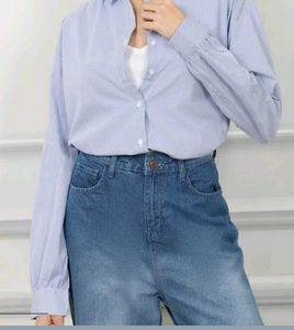 Oversized Classic Blue striped shirt