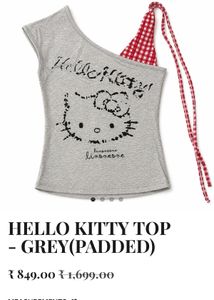 Cute Hello Kitty One-Shoulder Top