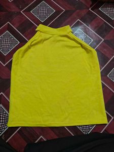 Bright Yellow Halter Neck Top