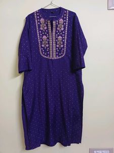 Purple Kurta with Intricate Embroidery