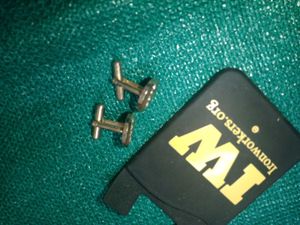 Vintage Rhinestone Striped Cufflinks
