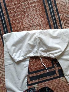Men's White Cotton Kurta with Pajama(coins)