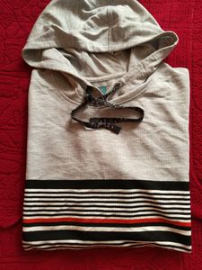 TEAMSPIRIT solid Grey Hooded Jumper