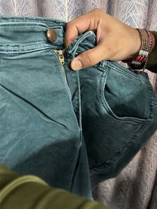 Men's Dark Green Denim Jeans