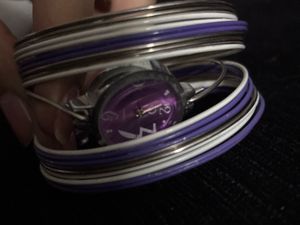 Unique Purple &amp; White Wire Cuff Vintage Watch