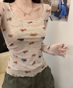 Cute Dog Print pullover top