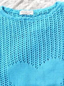 Full Sleeves Cute Blue Heart Sweater 💙