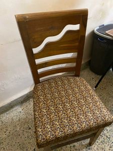Wooden Dining Chair with Patterned Seat