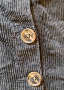 urban heritage Black Corduroy Button-Front Dress