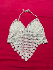 SHEIN Crochet Halter Crop Top