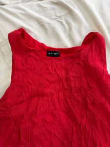 Women's Red Layered Sleeveless Top