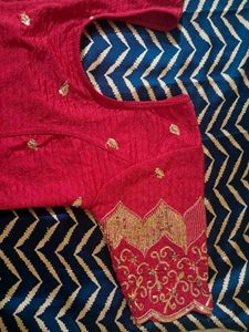 Blue Chevron Print saree