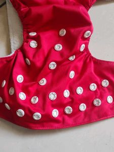 Red Cloth Diaper with Snaps