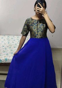 Royal Blue Anarkali Style Gown