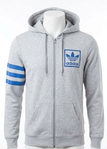 Adidas Grey Zip-Up Hoodie