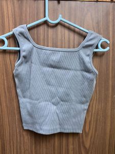 Ribbed Square Neck Tank Top