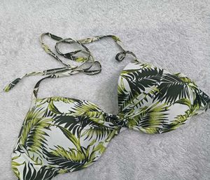 Tropical Leaf 🤎Print Bikini Top