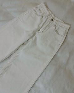 off white wide leg jeans