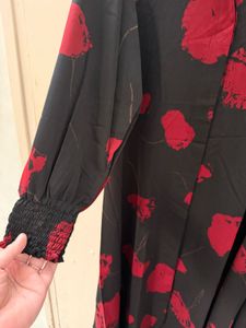 Chic plus size Black &amp; Red Floral Maxi Dress
