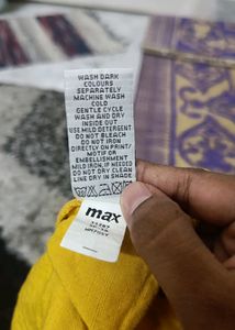 Yellow Top w Colourful Embroidery