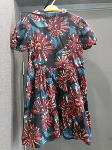 Tropical Floral Print A-Line Dress for Women
