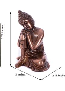 Resting Buddha on Knee Metal Showpiece