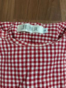 Red Gingham Fit &amp; Flare Dress