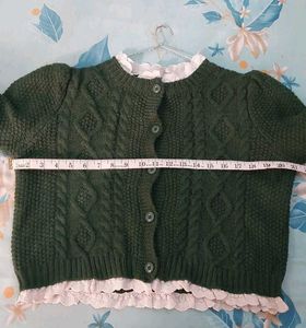 Korean Green Knit Cardigan Top 💚