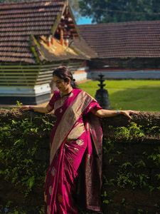 Elegant Maroon Banarasi Silk Saree