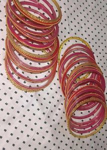 Pink &amp; Gold Bangle Set