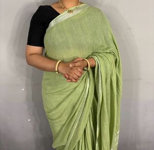 Elegant Green Pre stitched Saree