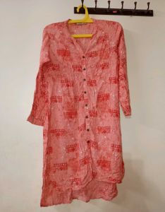 Coral Printed Short Kurta🧡