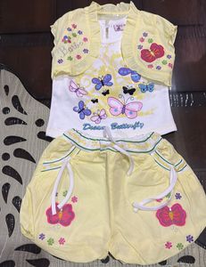 Cute Butterfly Print Girls Outfit