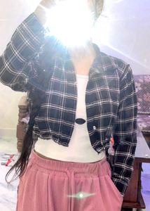 Checked Crop Top