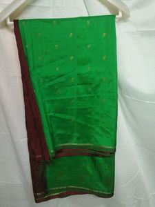 Green Maroon Pattu Saree