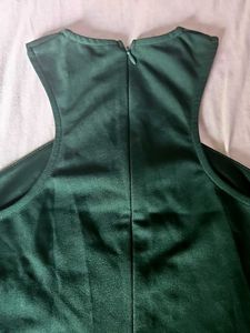 Elegant Green Crisscross Mini Dress