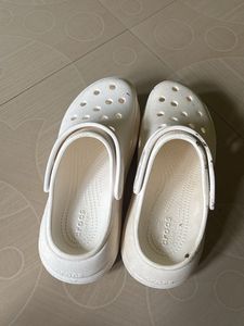 White Crocs Platform Clogs