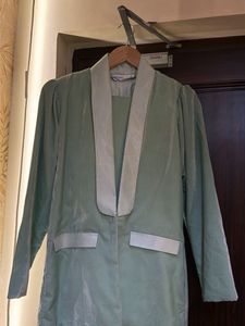 Green Velvet Blazer &amp; Pants Set