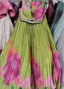 Beautiful Green multi colour lehnga choli Dupatta