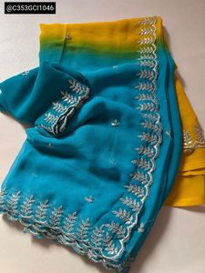 Sequin Work Dual Shade Saree